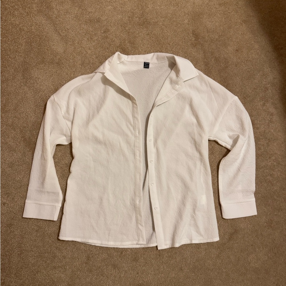 SHEIN White Button Up Top